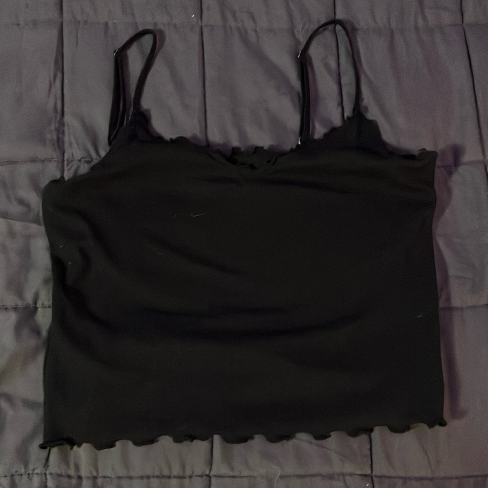 Black Spaghetti Strap Crop Top